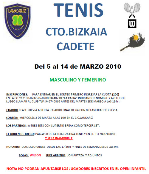 Campeonato Bizkaia Cadete 2010