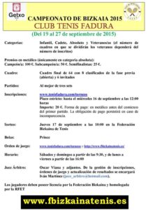 Campeonato de Bizkaia 2015 8682 Cartel Campeonato de Bizkaia 2015