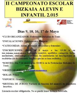 XXXIV Juegos Escolares de Bizkaia 8738 Cartel II Cto Ale Inf ESC