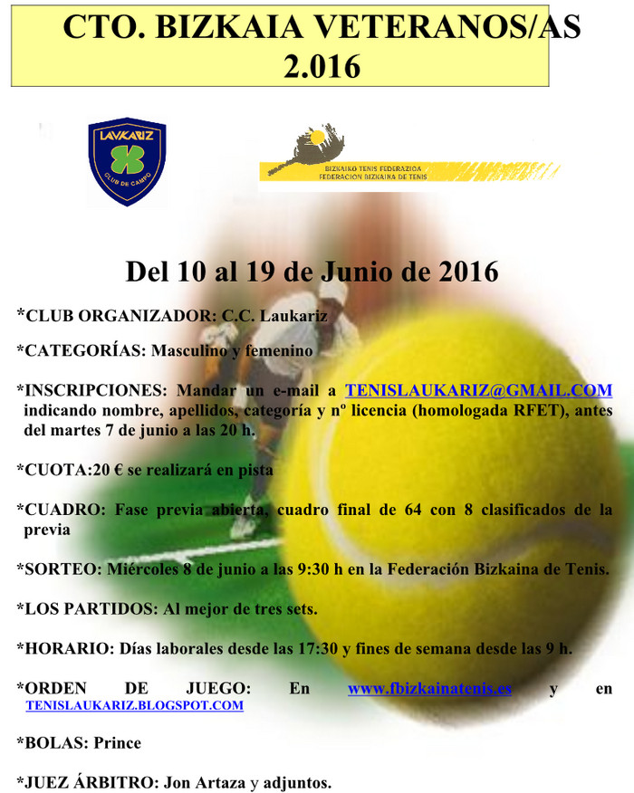 CAMPEONATO BIZKAIA VETERANOS 2016