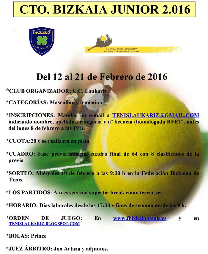 Cartel Bizkaia Junior 2016