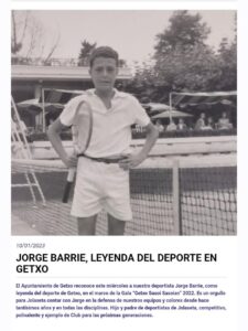 Jose barrie - Kirolaren Legenda Getxon 2741 JorgeBarrie LeyendadelDeporte