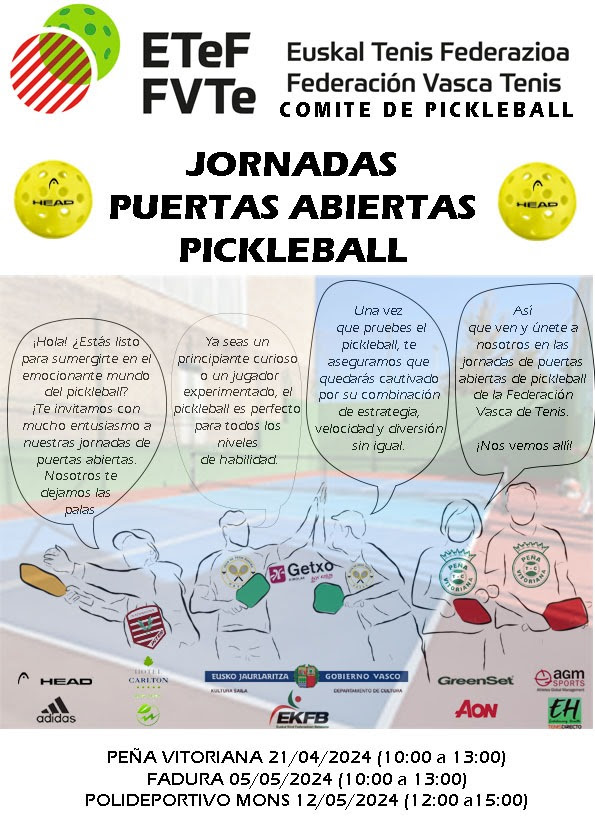 Pickleball-eko ate irekien jardunaldiak 1 Cartel Pickleball